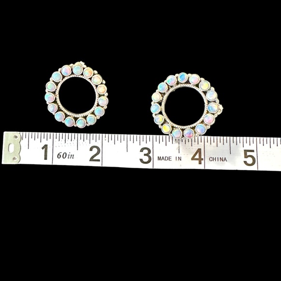 Sterling Silver Ethiopian Opal Conch Necklace & Earrings Set - Picture 13 of 17